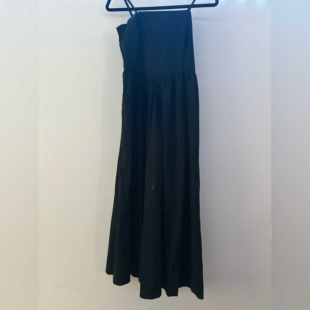 Source Unknown Black One Shoulder Midi Sundress